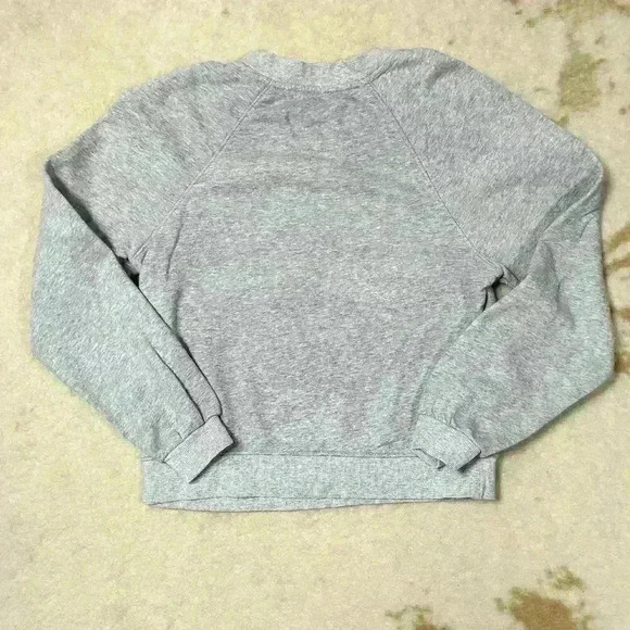 ANTHROPOLOGIE Jason Yun Peace Dove Ruched Gray Puff Sleeve Sweatshirt Women XS - Picture 8 of 11